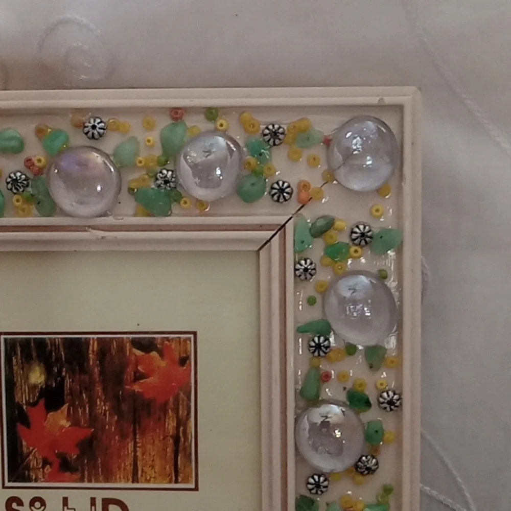 Nice Beaded Wooden Picture Frame